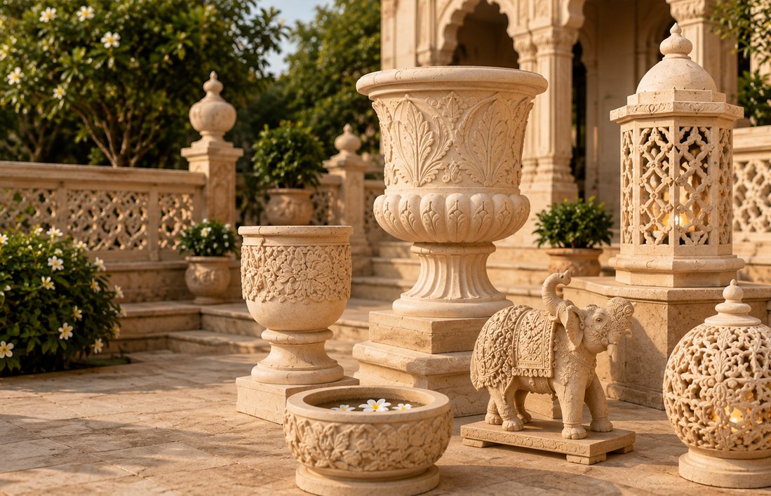 Sandstone Temple and Pillars